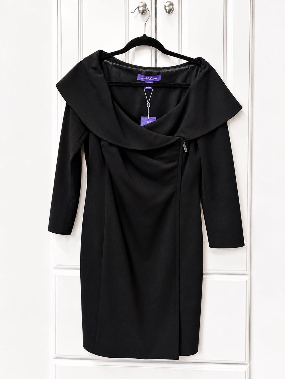 Ralph Lauren Purple Label Black Draped Cocktail Dress NWT $1990